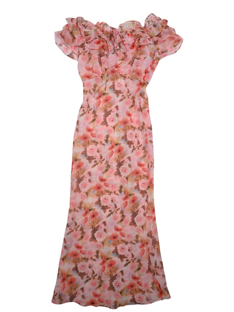For Love & Lemons Fallen Floral Maxi Dress In Pink